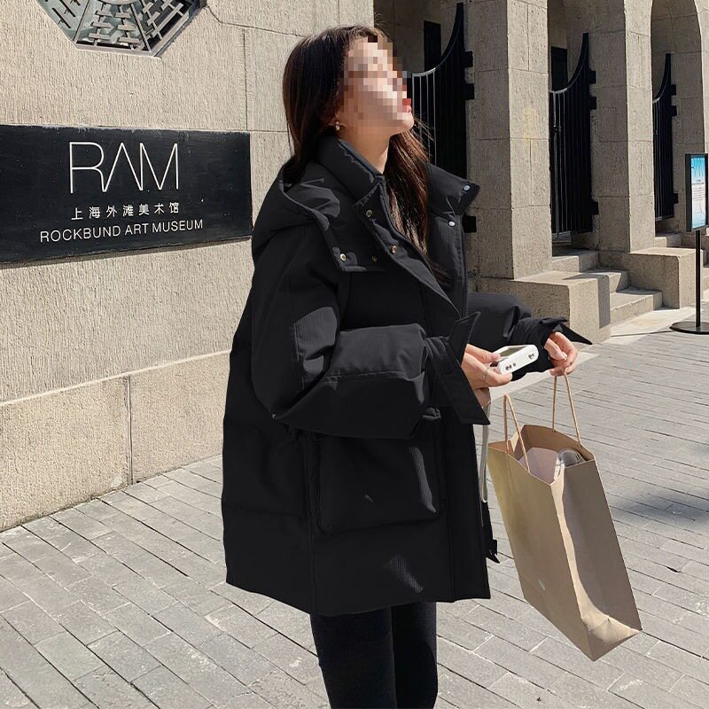 黑色羽绒服女短款小个子2025新款冬季加厚学生白鸭绒外套爆款