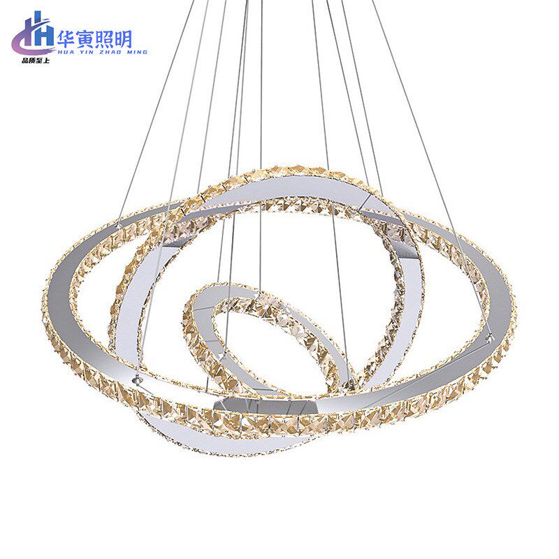 餐厅吊灯现代简约水晶灯客厅灯创意个性轻奢艺术卧室灯环形灯具