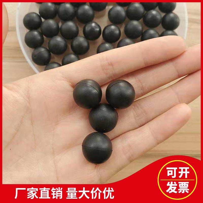 多尺寸橡胶子弹球黑色实心橡胶弹球耐压无弹力气炮枪用子弹球