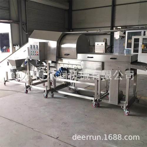 2023升级款滚筒上粉机 小酥肉 鸡块裹粉机 自动化产量大 2000kg/h