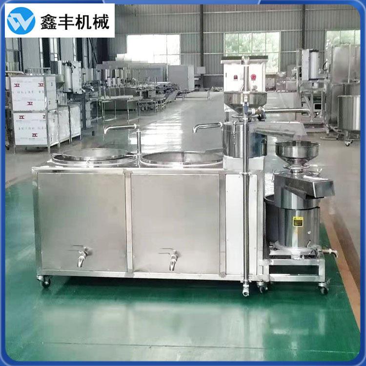 小型豆腐机器整套实拍 磨浆煮浆压制全自动操作 鑫丰豆腐机厂家