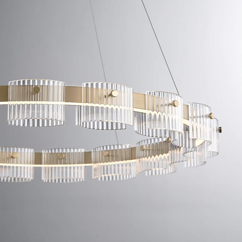 现代轻奢客厅吊灯创意时尚设计感简约高端玻璃氛围环形餐厅卧室灯