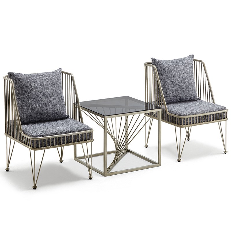 铁艺沙发轻奢简约客厅贵妃椅美发店休息区等候椅工作室接待小沙发