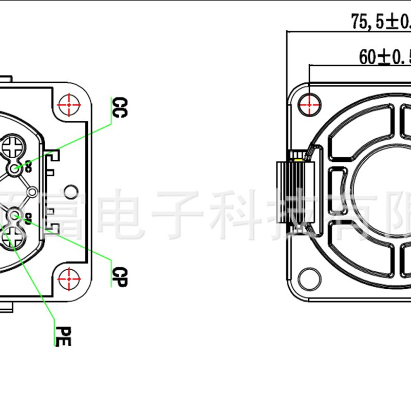 新能源汽车充电座 电动汽车充电插座 国标七孔座电动汽车慢充插座
