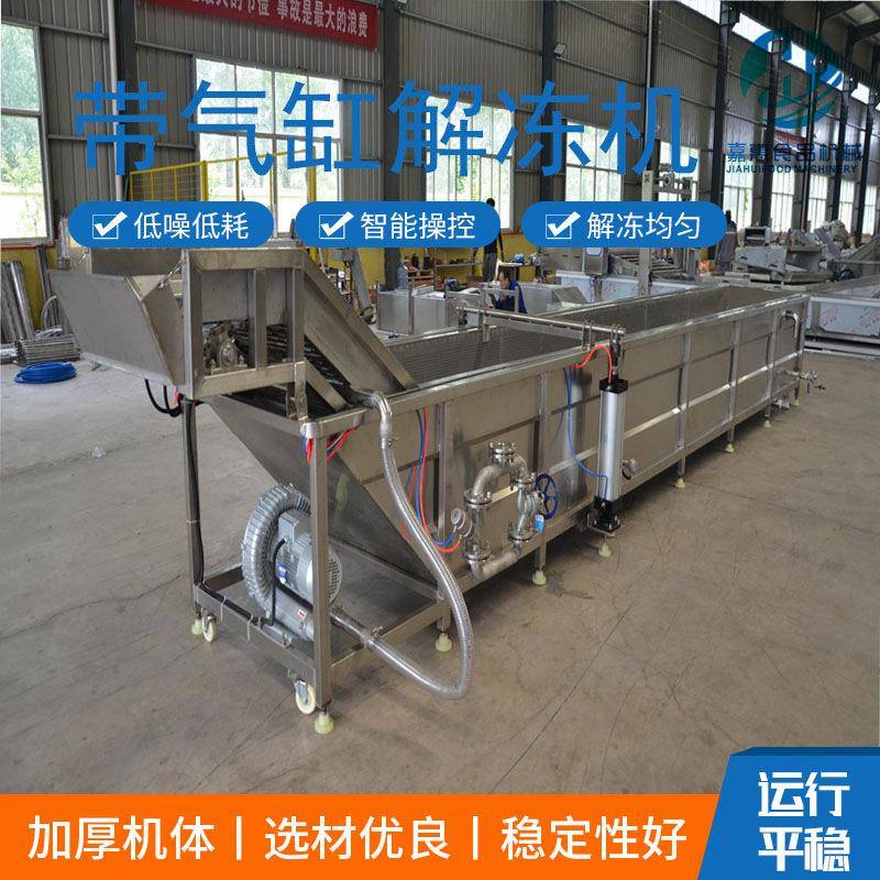 全自动解冻机推荐鱼类虾类连续式解冻设备不锈钢带气缸解冻机