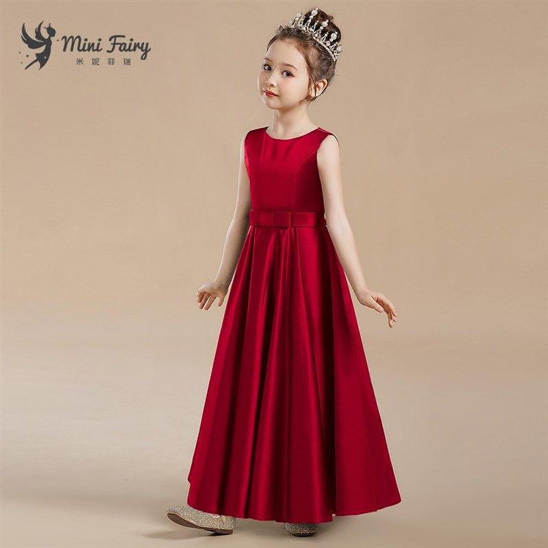 新女童酒红色钢琴演出服管弦乐团演奏礼服高端缎面小提琴比赛长裙,童装/婴儿装/亲子装,儿童礼服,淘宝优惠券,粉丝福利购,淘宝优惠卷