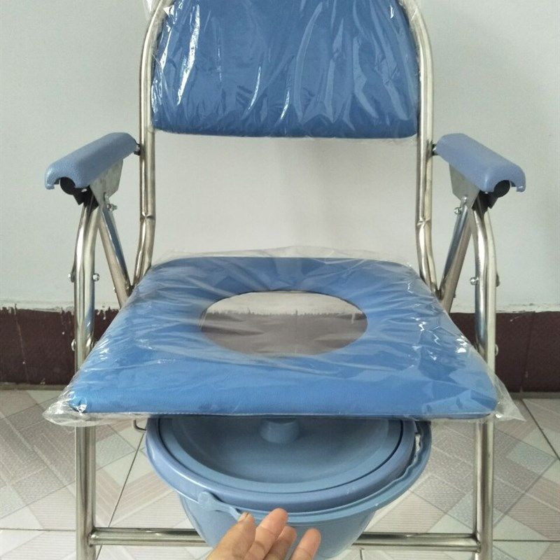 包邮移动坐便椅老人可折叠加固防滑家用成人老年人 不锈钢座便椅