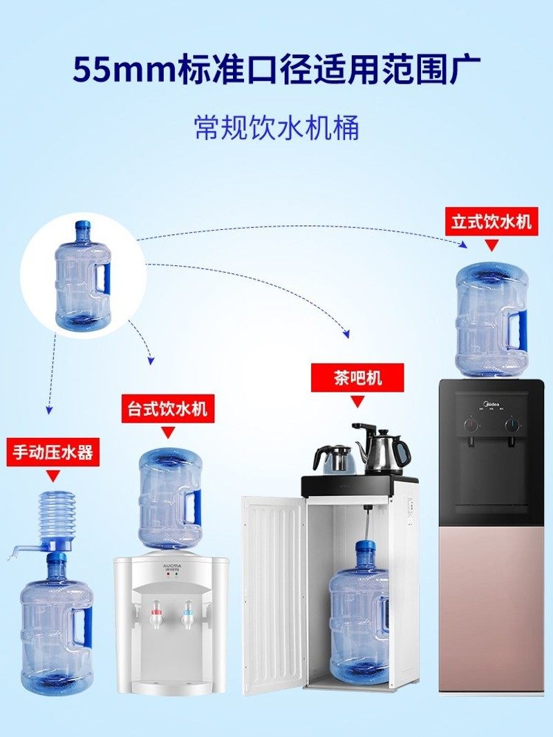 纯净水桶提手把桶装水桶带盖饮水机水桶家用小桶手提塑料打水桶纯