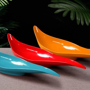 高端三文鱼刺身盘海鲜姿造型摆盘干冰盘高级感餐具创意烟雾冰盘子