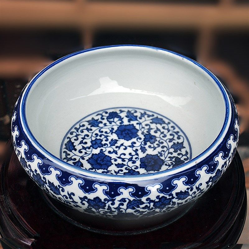 景德镇陶瓷鱼缸水浅金养鱼缸龟水族箱睡莲铜钱草盆笔洗新中式小,宠物/宠物食品及用品,桌面缸,淘宝优惠券,粉丝福利购,淘宝优惠卷