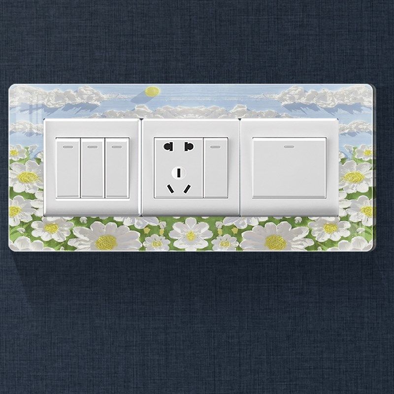 开关贴亚克力艺术典雅家用插座周围美化边框套墙洞遮挡自粘保护套,家居饰品,开关贴,淘宝优惠券,粉丝福利购,淘宝优惠卷