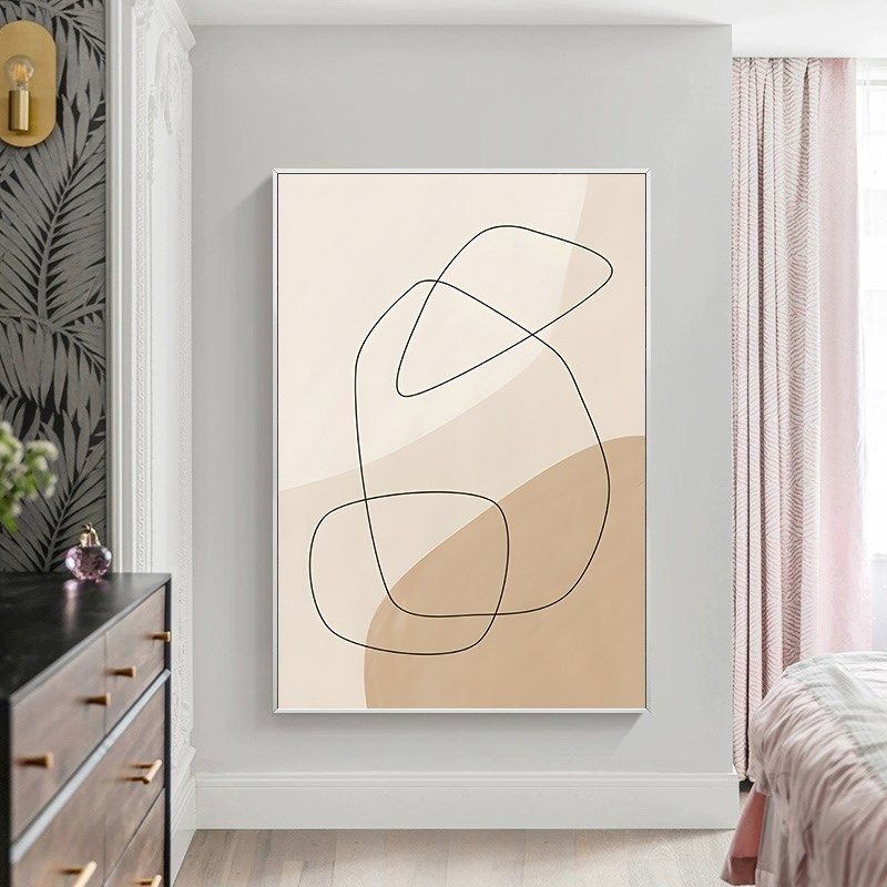 奶油风客厅装饰画高级感抽象玄关挂画落地画原木风沙发背景墙壁画,家居饰品,现代装饰画,淘宝优惠券,粉丝福利购,淘宝优惠卷