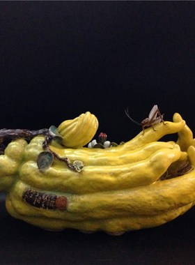 石湾公仔陶瓷佛手创意家居客厅博古架电视柜饰品摆件乔迁工艺礼品