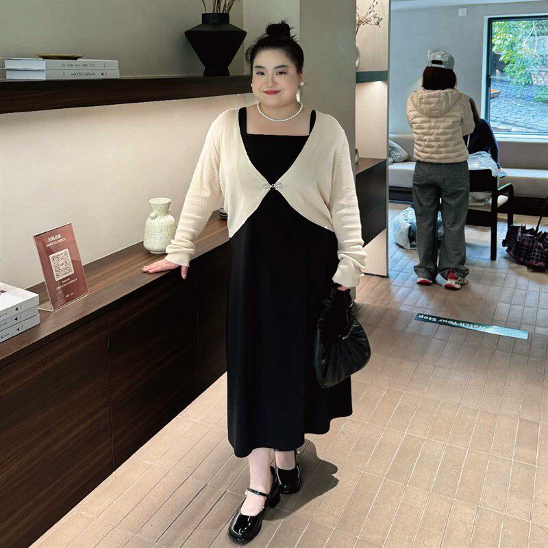 【福饮沸别】大码女装新中式国风胖mm针织开衫女CP015