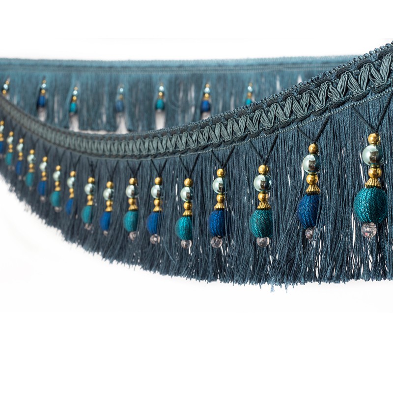 【支持零剪】A款加密10cm窗帘花边流苏吊穗装饰花边金珠龙须12米