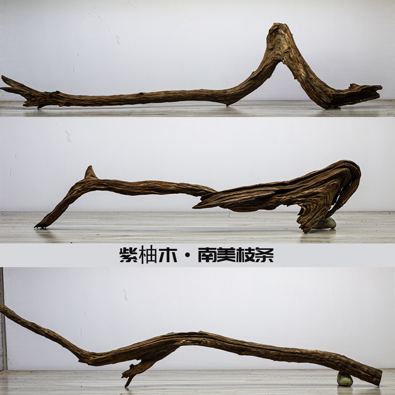 鱼缸造景沉木枝条南美缸布景紫柚组合草缸装饰原生埃及七彩神仙缸