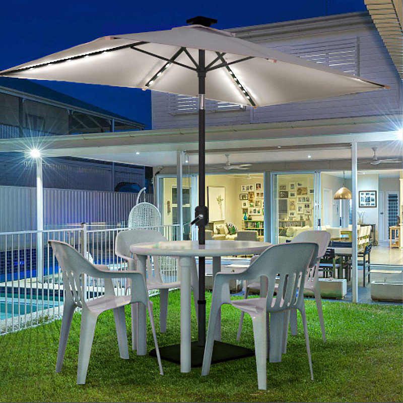 2x3米太阳灯直伞户外遮阳伞露台庭院太阳伞咖啡吧室外阳台中柱伞