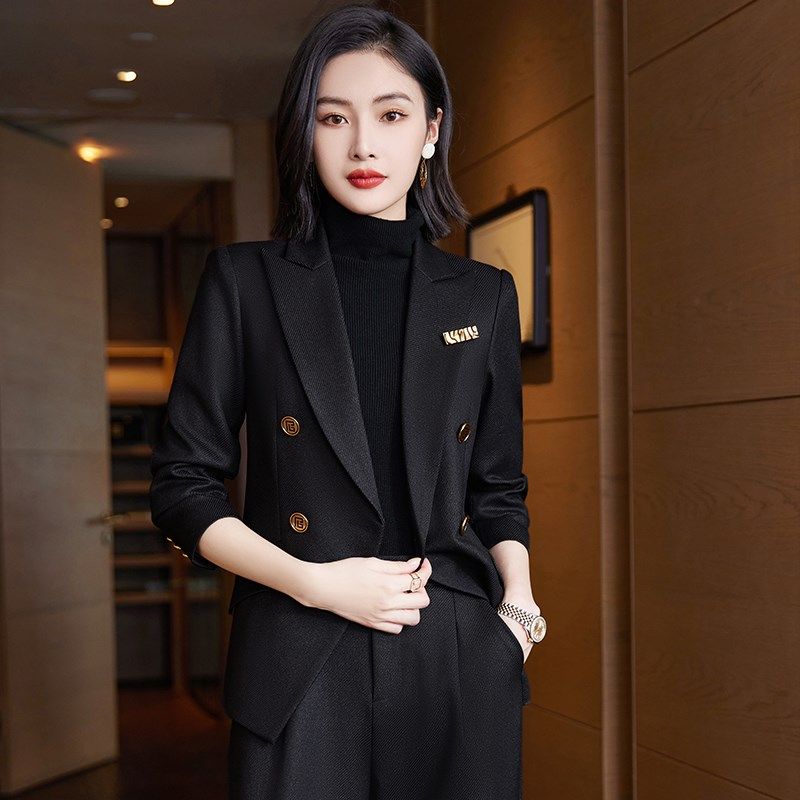 黑色高端西装外套女2024新款职业装套装气质女神范春秋季休闲西服,女装/女士精品,西装,淘宝优惠券,粉丝福利购,淘宝优惠卷