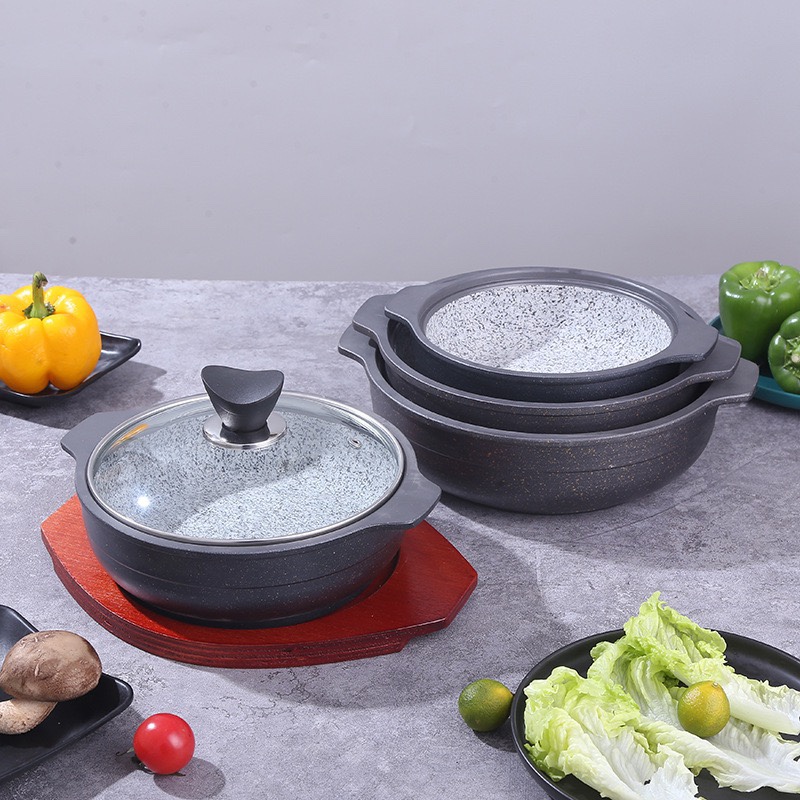 啵啵鱼石锅抗裂石锅干烧海鲜焖锅石锅鱼耐高温可用电磁炉石锅商用