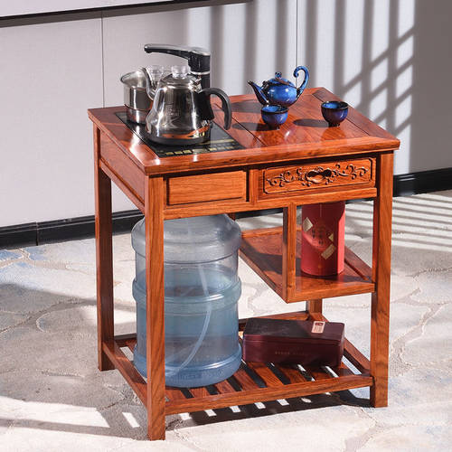 花梨木小茶桌中式红木茶台阳台休闲移动泡茶边几全实木家用茶水架