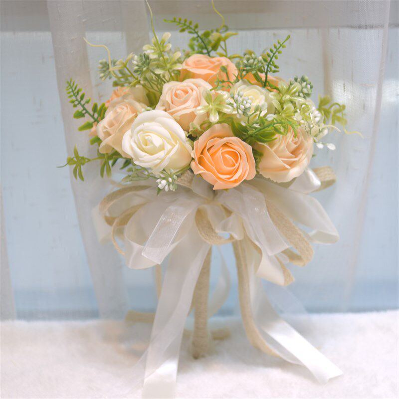 新娘手捧花结婚领证登记拍照道具仿真香皂花婚纱照捧花韩系小把束