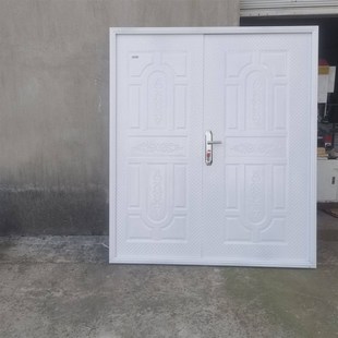 活动集装箱彩钢房专用铁皮防盗门彩钢板工程厢式房门双开门铁皮门