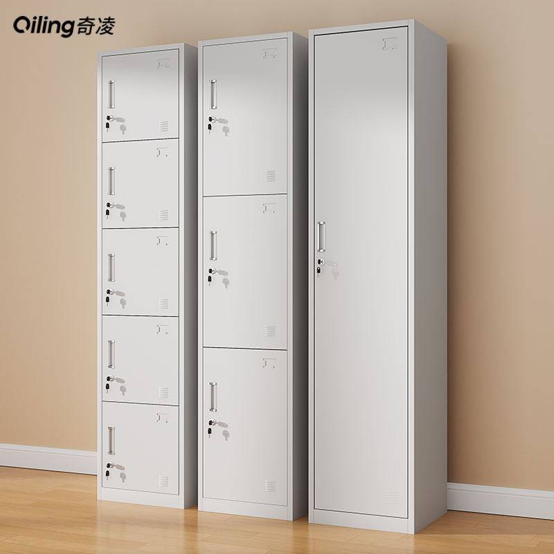 单门更衣柜铁皮柜带锁员工柜健身房浴室储物柜钢制简易办公室衣柜