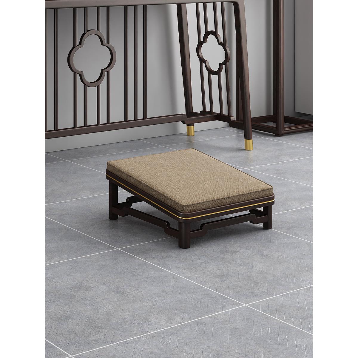 全实木新中式拜凳家用礼佛拜垫佛台供桌跪垫佛堂跪凳禅修打坐蒲团