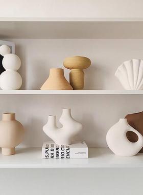 ins奶油风高级感花瓶摆件客厅酒柜书柜高颜值软装艺术饰品