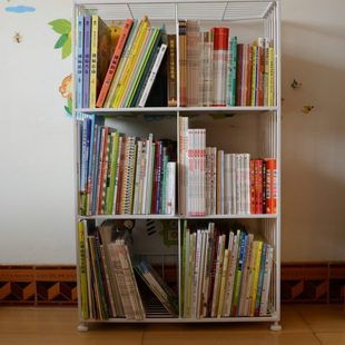 T书架收纳架置物架书柜儿童学生落地简易铁艺多层家用简约