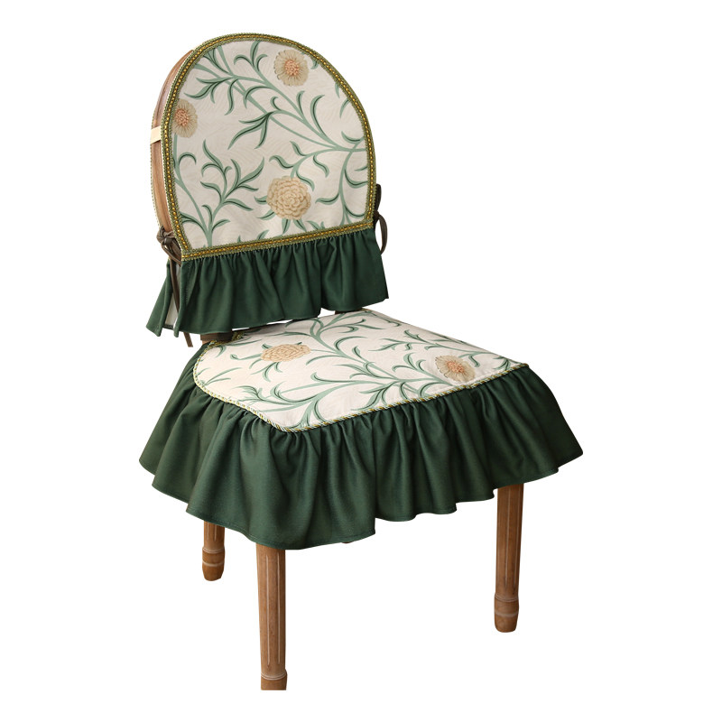 美式田园餐椅垫北欧轻奢防滑椅子坐垫高级感氛围餐桌布艺凳子套罩
