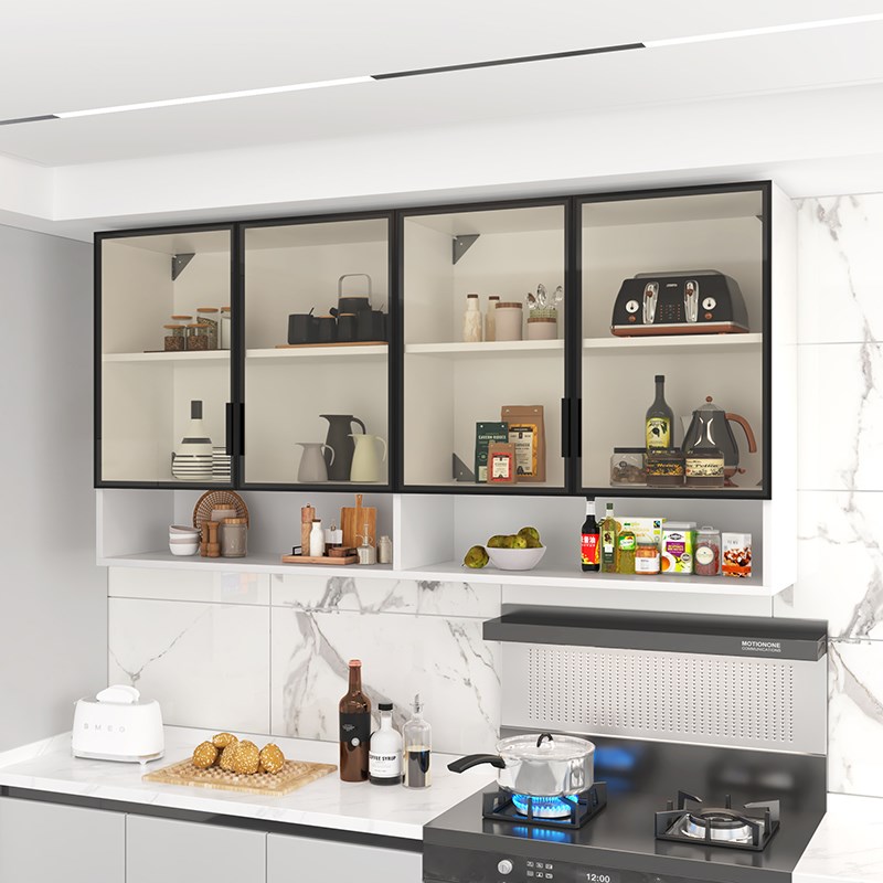 高品质包安装厨房吊柜墙壁柜阳台置物架墙上小实木碗柜家用餐客厅