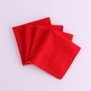 宝宝口水巾围嘴纯棉婴儿红色小方巾新生儿毛巾洗脸巾纱布 3-5条装
