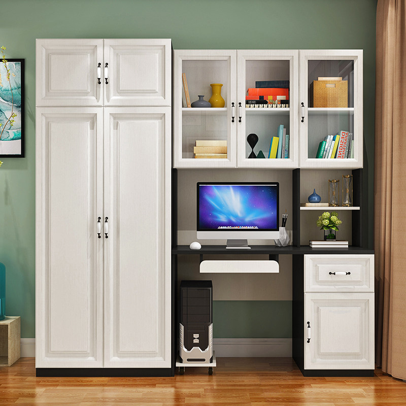 简约台式电脑桌书桌书架组合书柜一体家用学习桌办公桌写字台卧室,住宅家具,书桌,淘宝优惠券,粉丝福利购,淘宝优惠卷