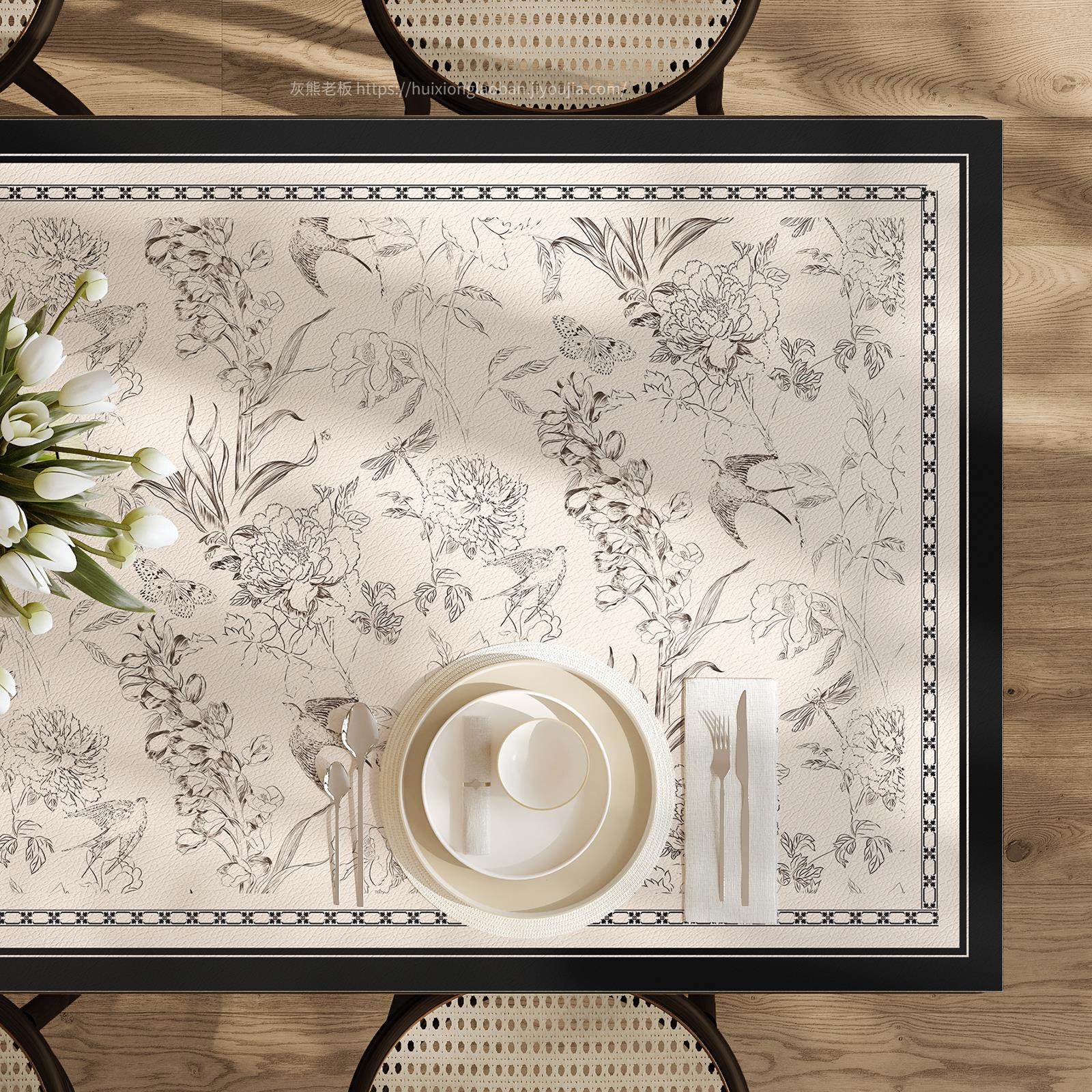 时影之栖皮革桌垫隔热防烫桌面茶几垫子防水防油免洗可擦PVC桌布,居家布艺,桌布,淘宝优惠券,粉丝福利购,淘宝优惠卷