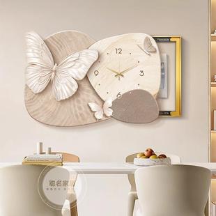 蝴蝶电表箱装饰画带钟表石来运转开关盖面板画弱电配电箱遮挡挂画