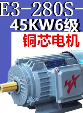 45W6级电机YE3-280S-6极三相异步电动机千瓦纯铜线380V二级YX3E2