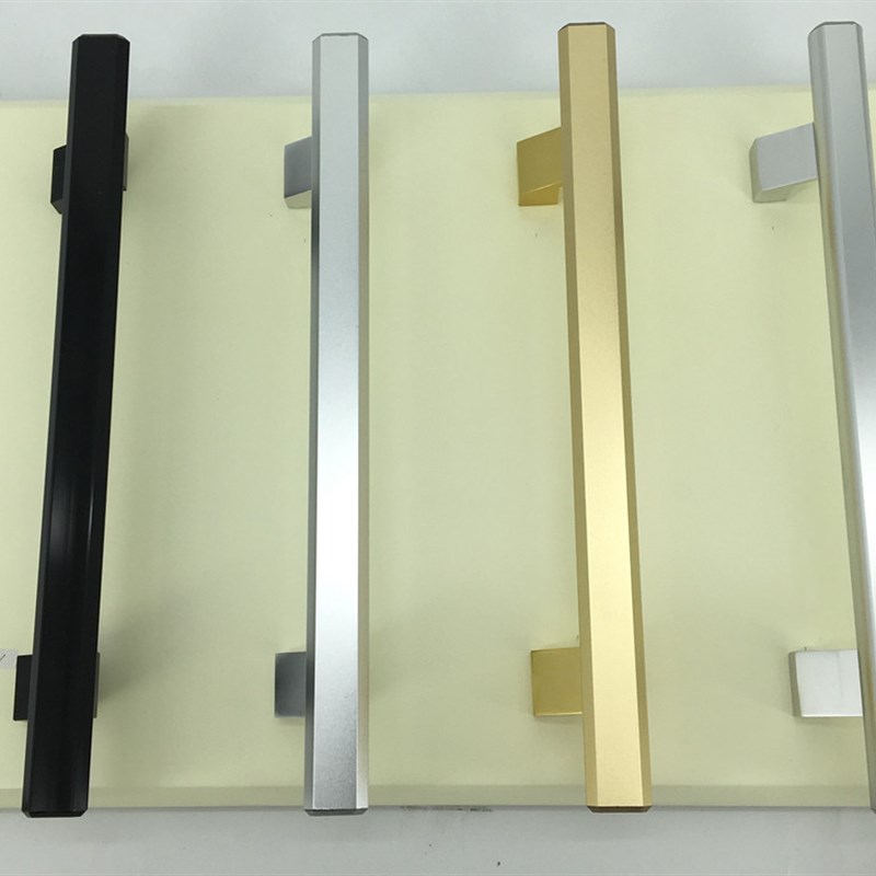 推拉门拉手移门铝合金新款大门玻璃门把手木门明装黑色 现代简约