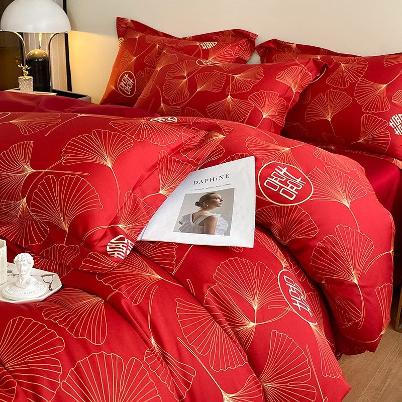 结婚床上用品四件套高端大气礼物送新人红结婚被子一整套全套被褥,床上用品,婚庆床品套件,淘宝优惠券,粉丝福利购,淘宝优惠卷