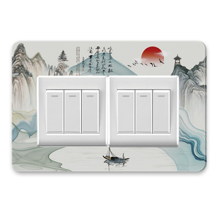 电灯开关装饰画遮丑神器墙洞防脏遮挡墙贴3d立体创意定制插座边框