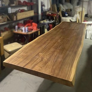 松木板定制实木整张2米长方形办公桌面板榆木板餐桌吧台面板桌板