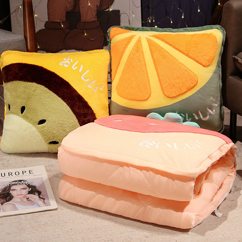 加厚水果抱枕被子两用办公室午睡枕头汽车折叠毯子二合一靠垫靠枕,居家布艺,抱枕被,淘宝优惠券,粉丝福利购,淘宝优惠卷