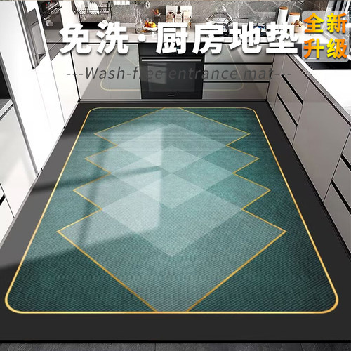全新升级厨房地垫防滑防油可擦免洗防水pvc耐脏脚垫专用地毯垫子