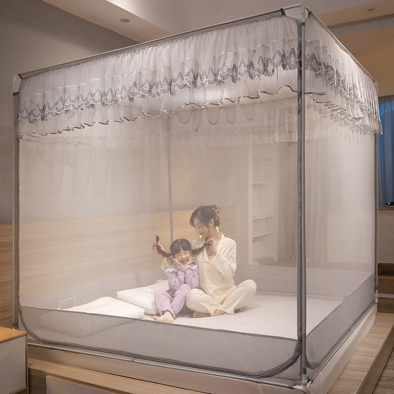 蚊帐家用2023年新款加密蒙古包宝宝防摔儿童拉链方便拆洗支架固定