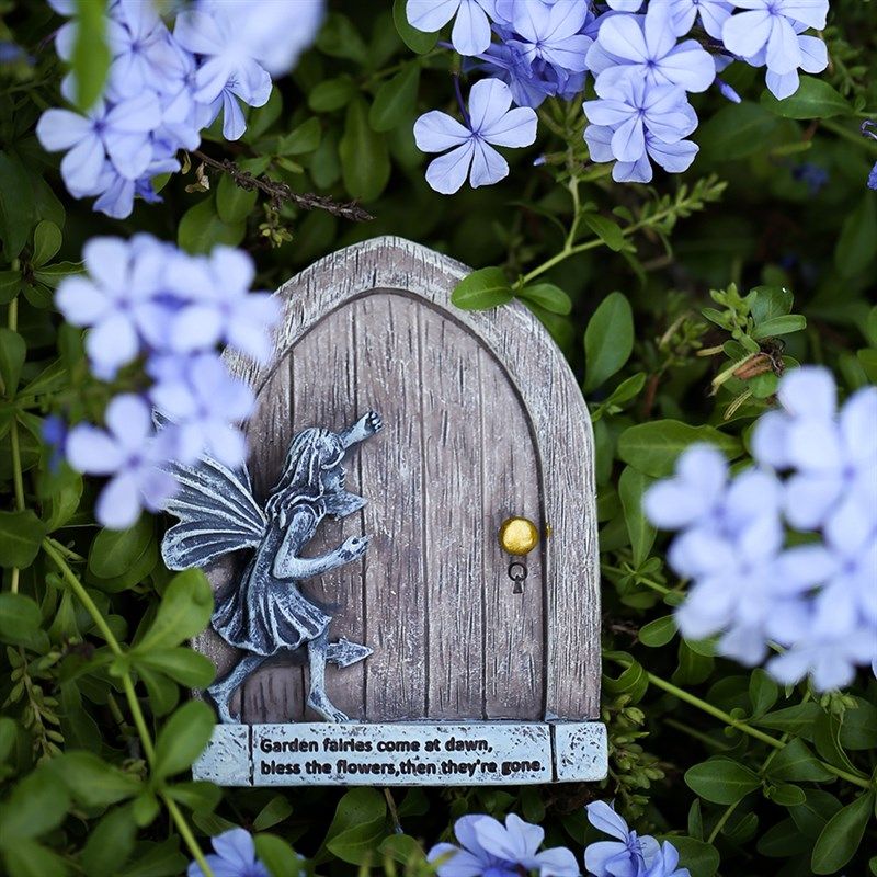 童话之旅 树脂树装饰品花园壁挂小摆件多肉花仙子小屋房子 精灵门