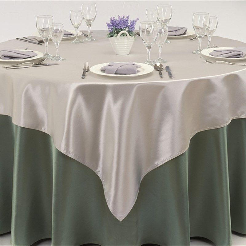 酒店桌布饭店台布圆桌布餐桌布布艺绸缎香槟色咖啡色桌布定制包邮