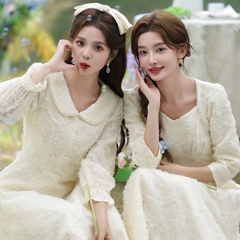 伴娘服女2024新款秋冬小个子高级感旗袍礼服平时可穿姐妹团伴娘裙