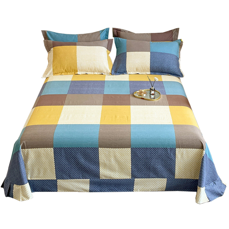 纯棉磨毛床单单件100全棉冬季加厚单人宿舍被单老粗布三件套1米8