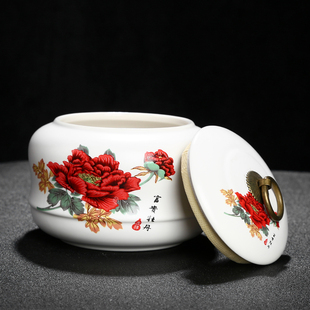 亚光茶叶罐陶瓷茶罐醒茶密封储藏罐红绿茶普洱茶盒茶叶桶茶具配件