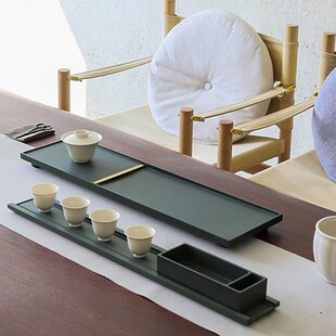 至信堂玄青石茶盘家用办公用乌金石茶台干泡托盘天罗绿轻奢茶台